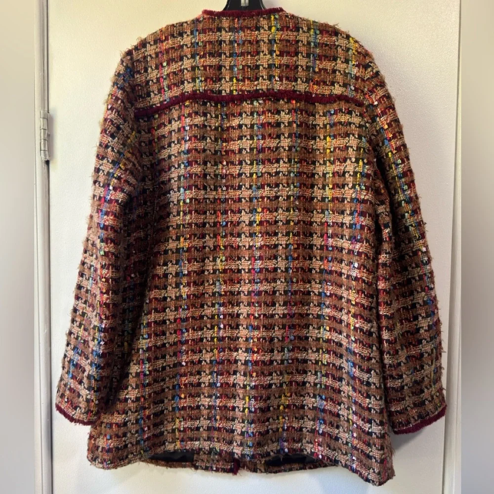 Anthropologie Ett.twa Harlequin Colorful Tweed Jacket Blazer - Picture 5 of 16